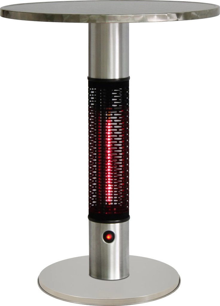 Vyhrievaný terasový stôl s infražiaričom, 1500 W, Ø 600 mm, nerezový
