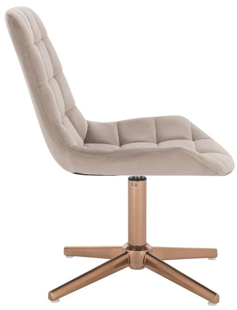 LuxuryForm DESIGN Stolička PARIS VELUR na zlatom kríži - latte