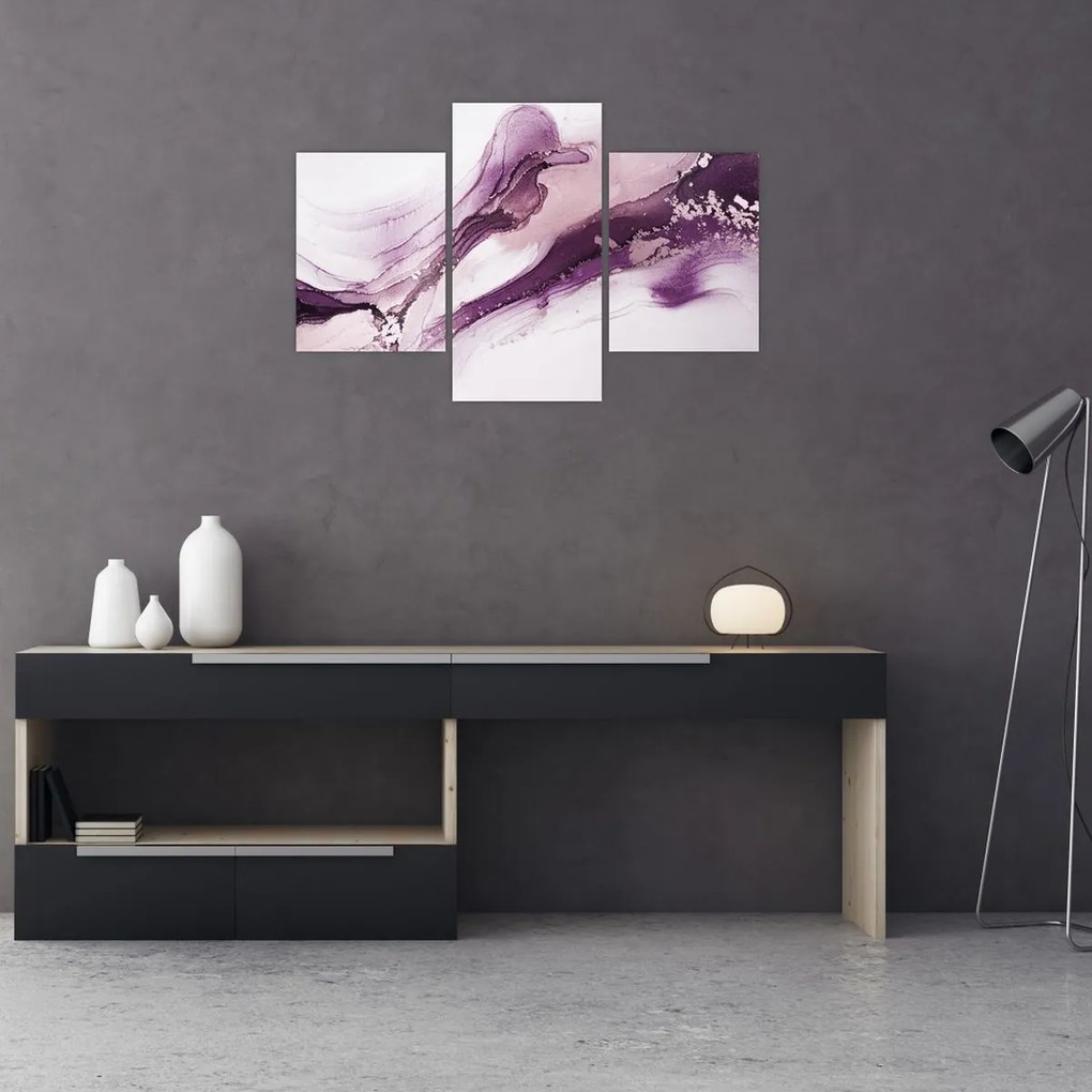 Obraz - Purple fluid art (90x60 cm)