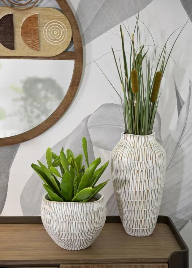 Kvetináč Stiky 26 cm zlatý/biely