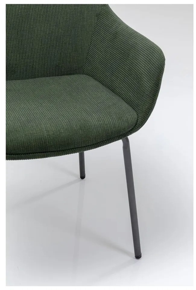 Set 2 zelených zamatových stoličiek s opierkami Kare Design Avignon