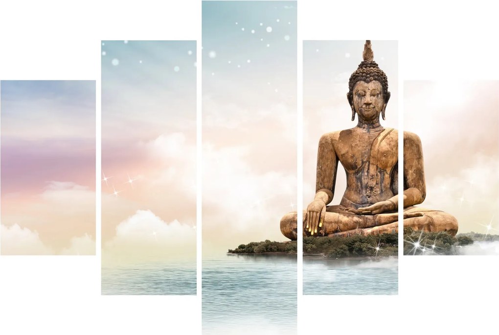 Obraz - Budha dozerajúci na zemi (150x105 cm)