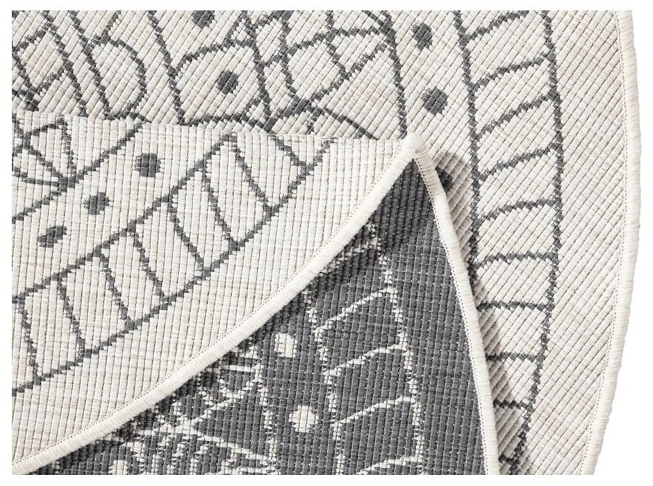 Sivo-krémový vonkajší koberec NORTHRUGS Porto, ⌀ 140 cm