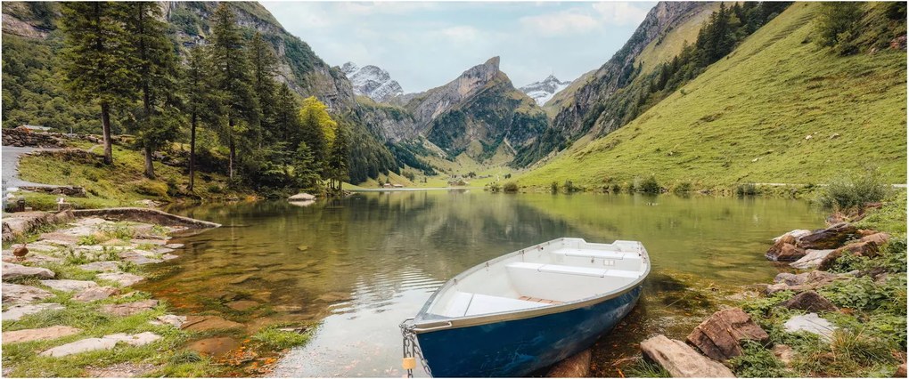 Obraz - Seealpsee, jazero Švajčiarska (120x50 cm)