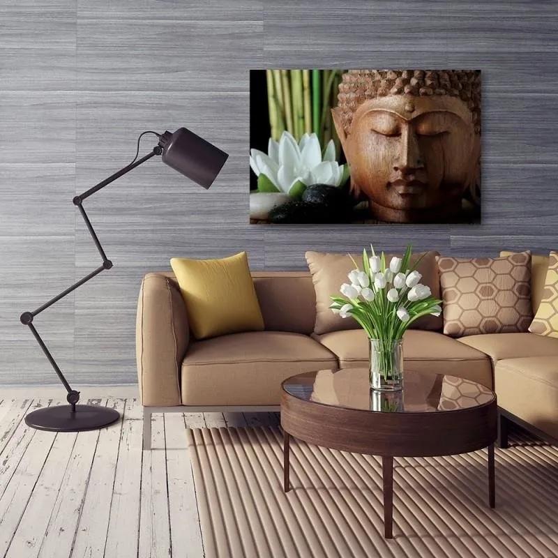 Obraz na plátně, Buddha Bambusové květiny - 100x70 cm