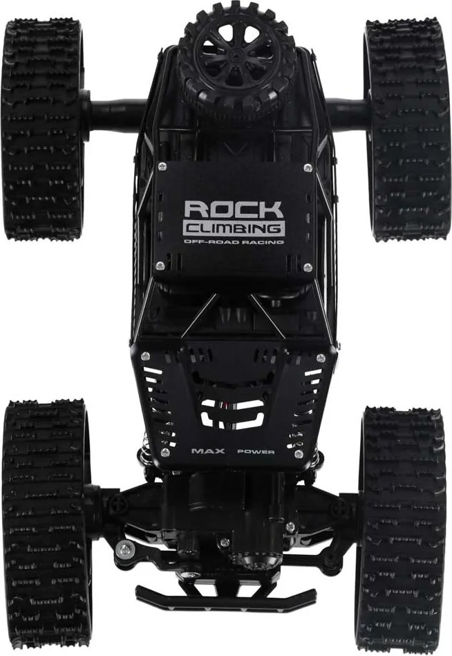 KIK Diaľkovo ovládané RC Horolezecké auto 4x4 Crawler 2v1 (pásy/kolesá) čierne 2,4 GHz