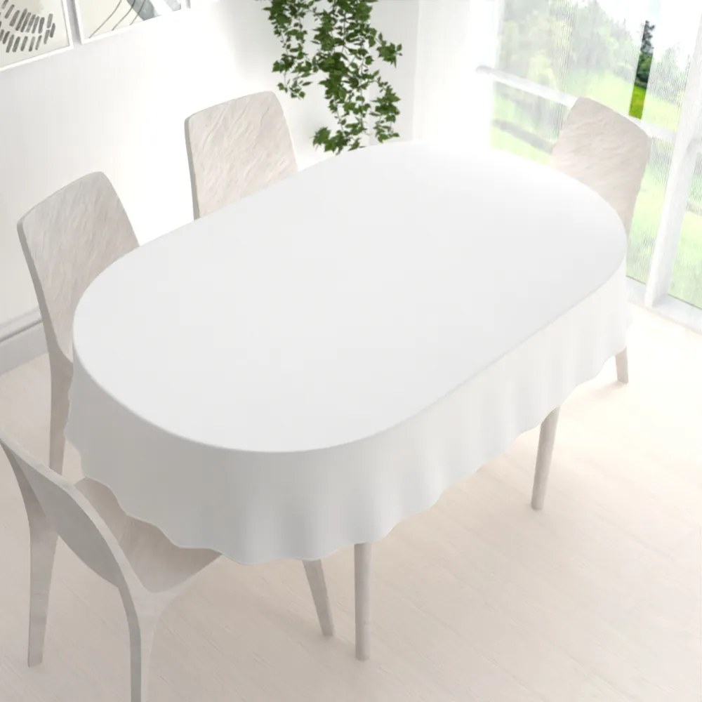 Biante Teflónový oválny obrus TF-004 Biely 50x100 cm