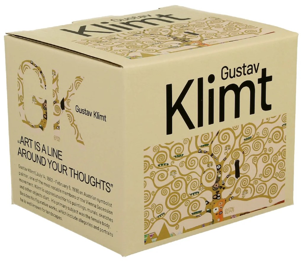 Porcelánový hrnček Klimt Ecru Tree Of Life 430 ml