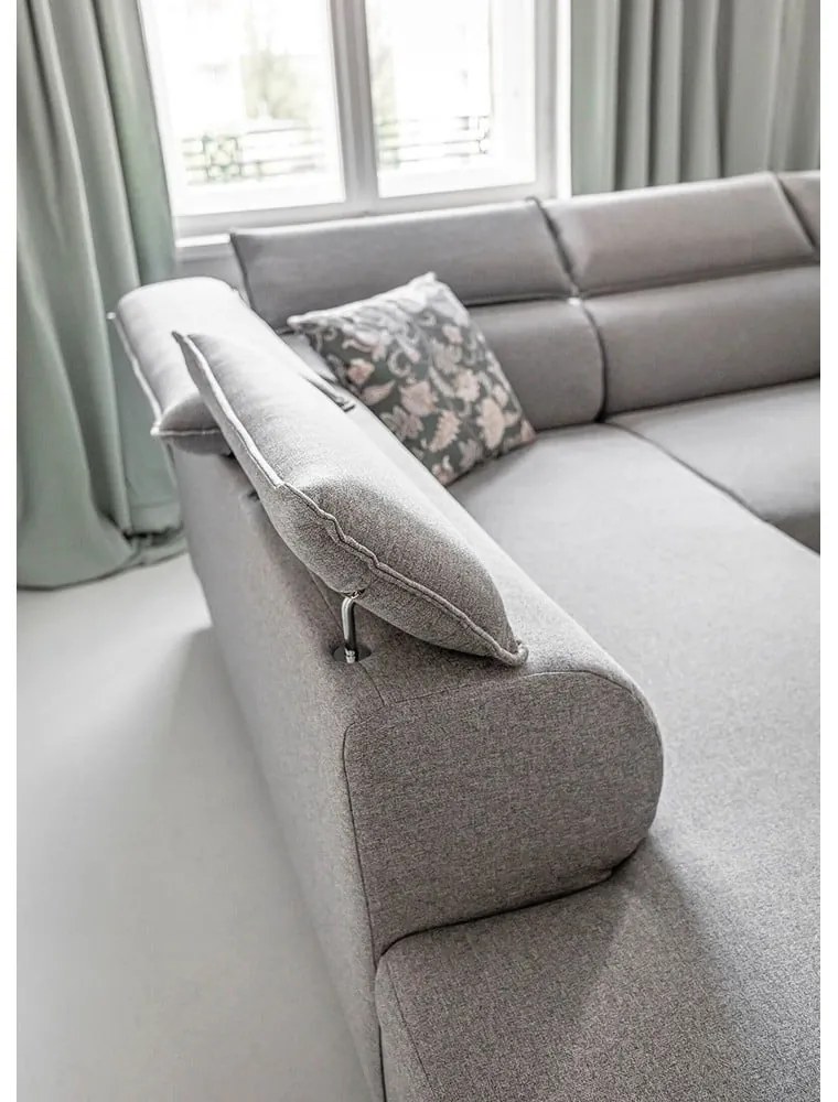 Svetlosivá rozkladacia rohová pohovka (ľavý roh) Sweet Harmony – Miuform