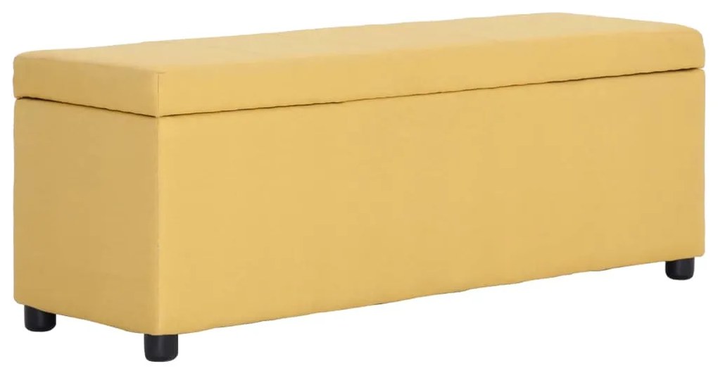 vidaXL Lavica s úložným priestorom 116 cm žltá polyester