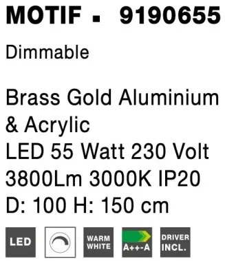 LED luster Motif 100 zlaté stmievateľné