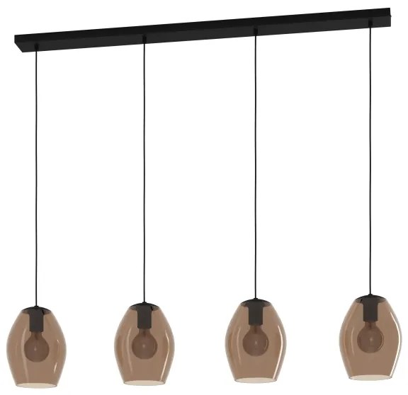 Eglo 390162 - Luster na lanku ESTANYS 4xE27/40W/230V hnedá