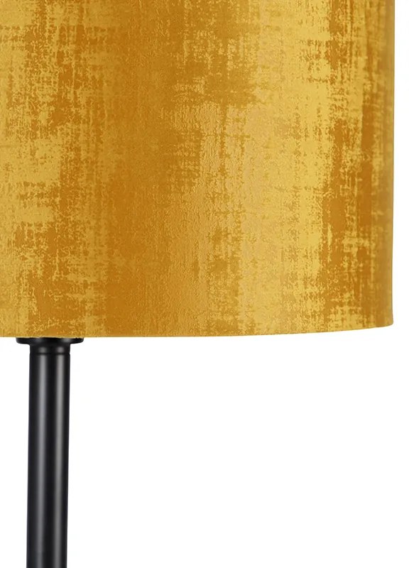 Klasická stojaca lampa s čiernym tienidlom zlatá 40 cm - Simplo