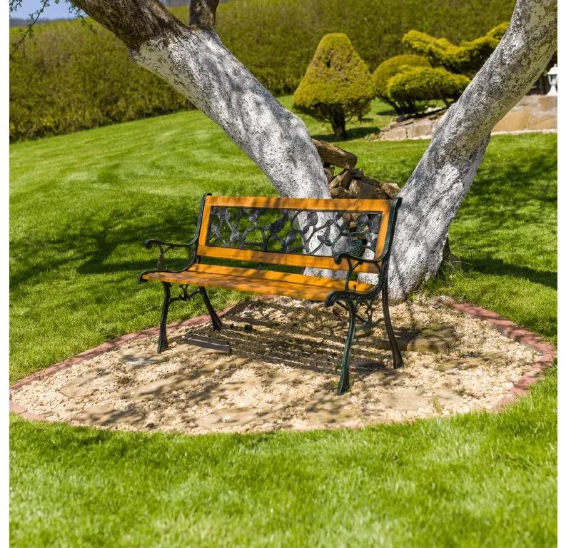 Kondela Záhradná lavička, čierna/prírodná, FAIZA