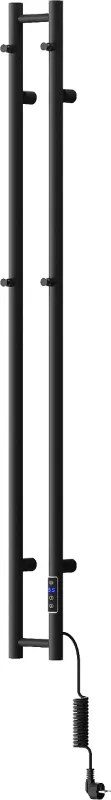 Mexen Pino, elektrické vykurovacie teleso s vešiakmi na uteráky 1405x137 mm, 150 W, čierna, W301-1405-137-00-70
