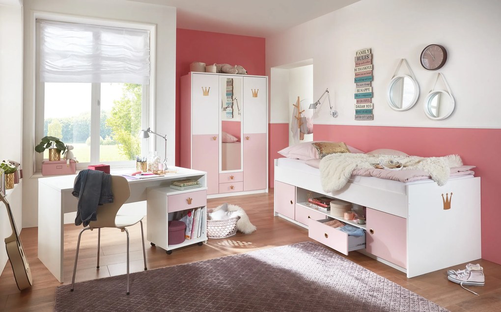 Detská izba CINDY, bielo / ružová