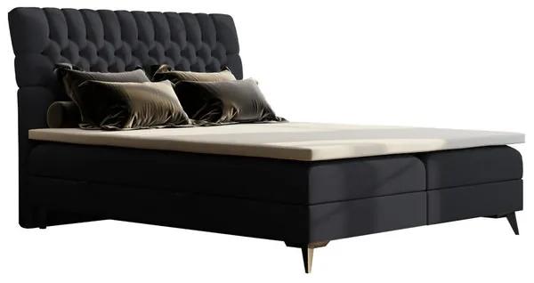 Čalúnená posteľ Tegan 180x200, sivá, vr. matraca a topperu