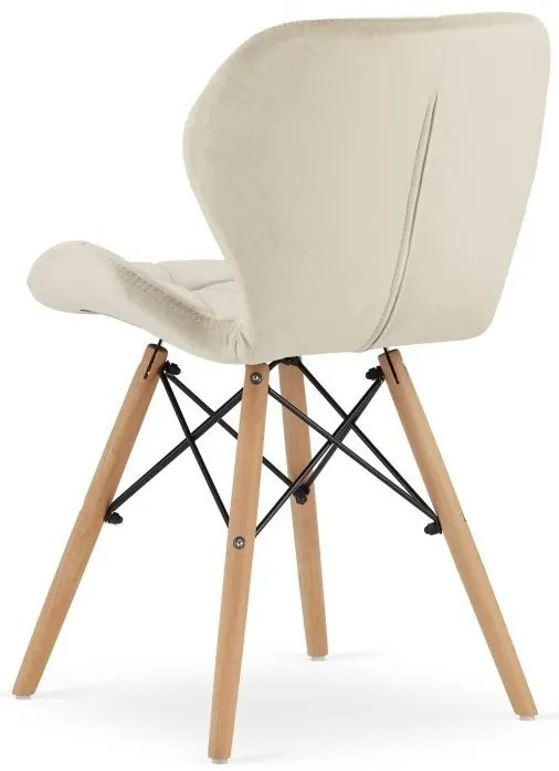 Set 4 zamatových kresiel LAGO - béžové