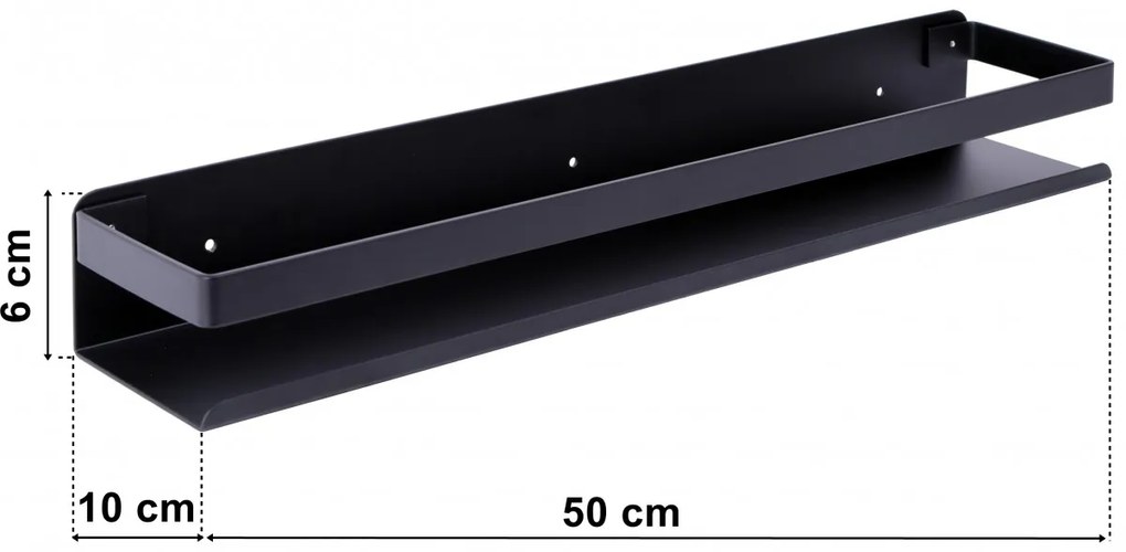 Polica Megara 50 cm čierna