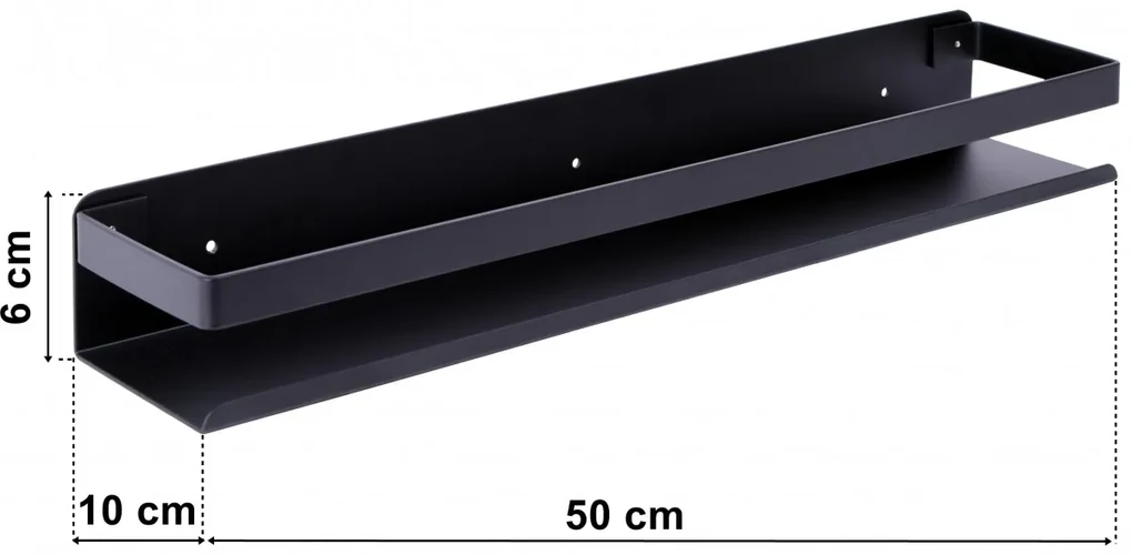 Polica Megara 50 cm čierna