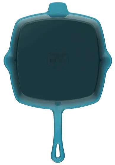 Ernesto® Liatinová grilovacia panvica, 24,5 x 24,5 cm (petrolejová) (100352880)