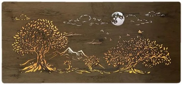 Svietiaci obraz na stenu Štyri stromy