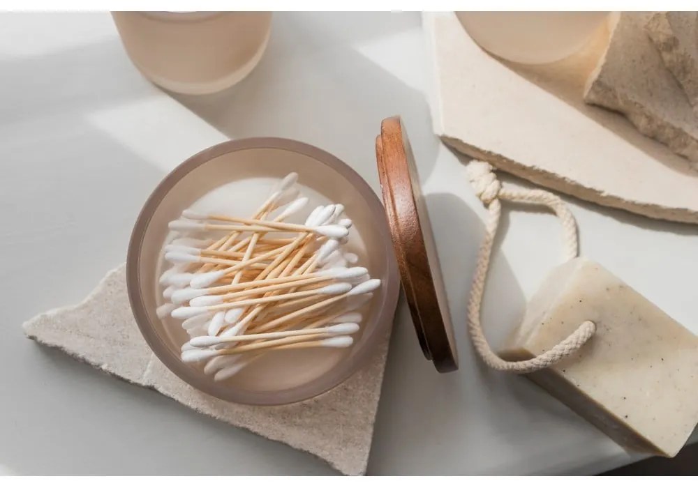 Béžový sklenený kúpeľňový organizér na vatové tampóny Modest – Mette Ditmer Denmark