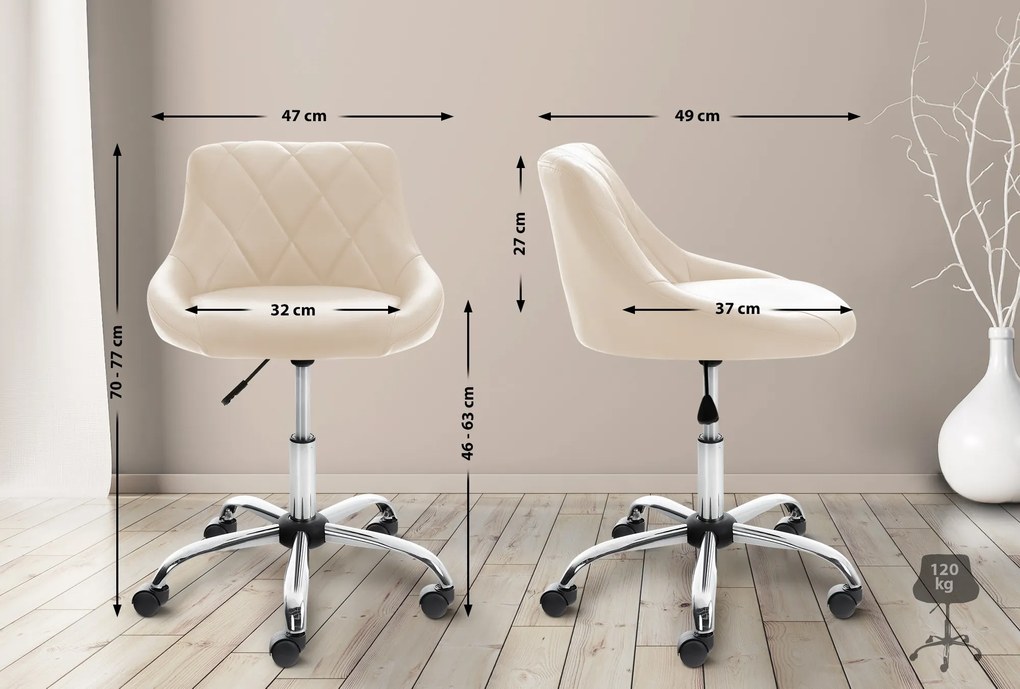 Pracovná stolička Lazio koženka - krémová