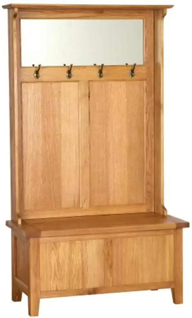 Vešiaková stena na chodbu so zrkadlom a truhlicou, 101x48x180 cm