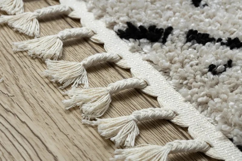 Dywany Łuszczów, Koberec behúň Berber Tetuan B751 cream, 60x200, biela, obývacia izba