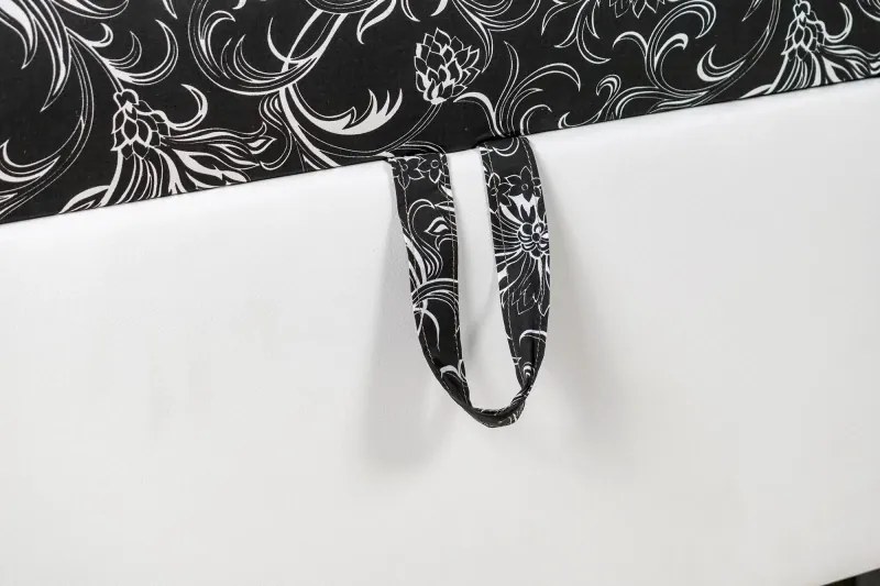 Polohovacie letisko Kamila, 200x180, bielo-čierna (k1 / č.19 / matrace A do 90 kg)