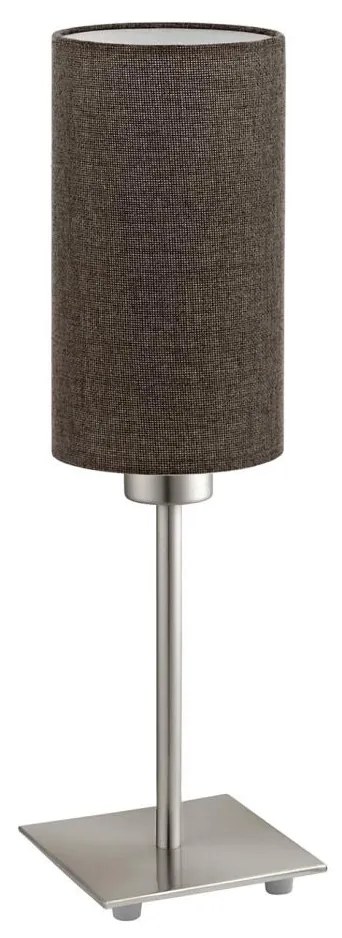 Eglo - LED Stolná lampa TUNJA 1xE27/60W/230V 26,5 cm matný chróm/hnedá