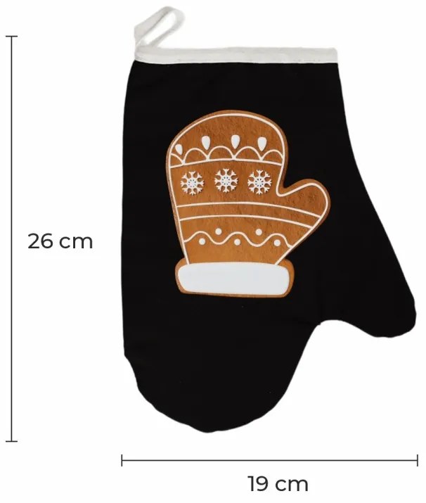 Vianočná kuchynská rukavica Sweetbread EMI, čierna