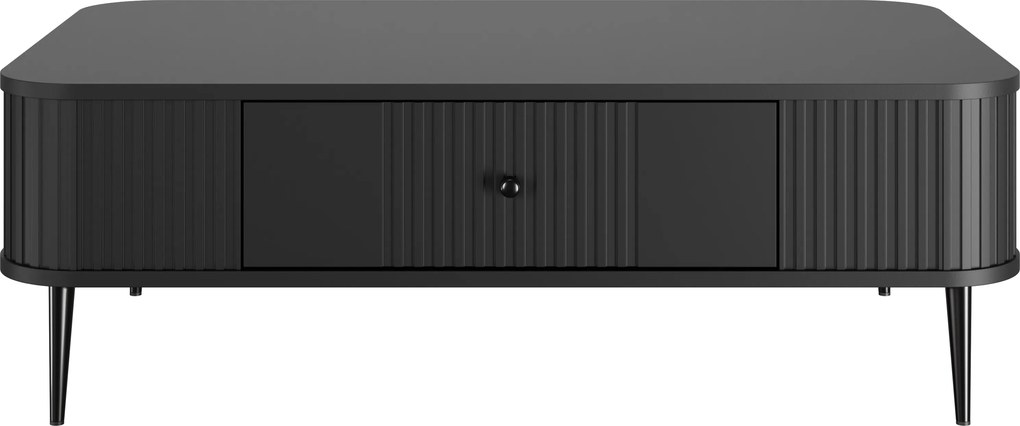 Čierny konferenčný stolík Vesper 103x60 cm so zásuvkou - čierne nohy