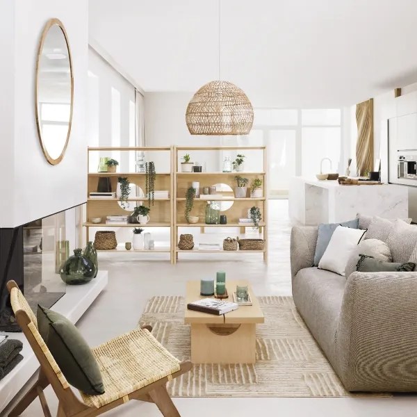 Atmosphera - Nástenné zrkadlo ANGELO pr. 110 cm borovica