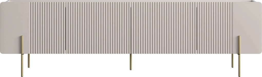 TV stolík Malmi 200 cm - kašmírová / crema bianca / zlatá