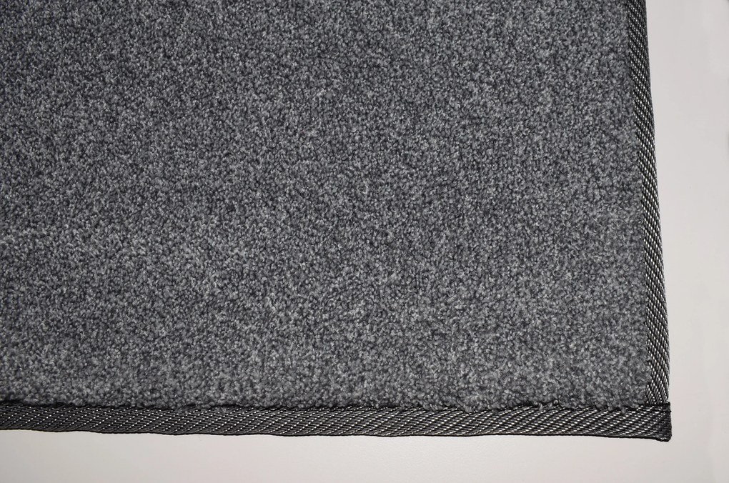 Lano, Kusový koberec Supersoft s bordurou 850 tm. šedý, 60x100, šedá, spálňa