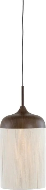 Tmavohnedé závesné svietidlo s textilným tienidlom ø 16 cm Dania – Light & Living