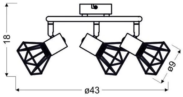 Bodové svietidlo VERVE 3xE14/40W/230V