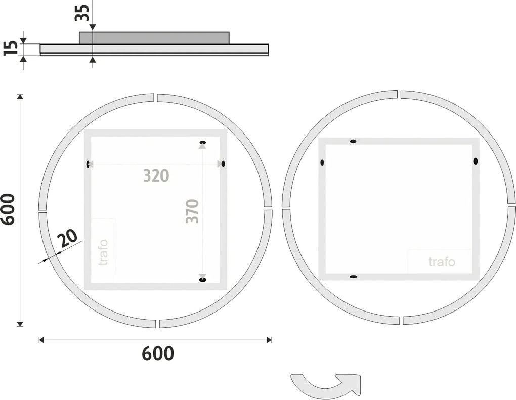 Nimco Okrúhle LED zrkadlo pr. 600 - ZP 24000R