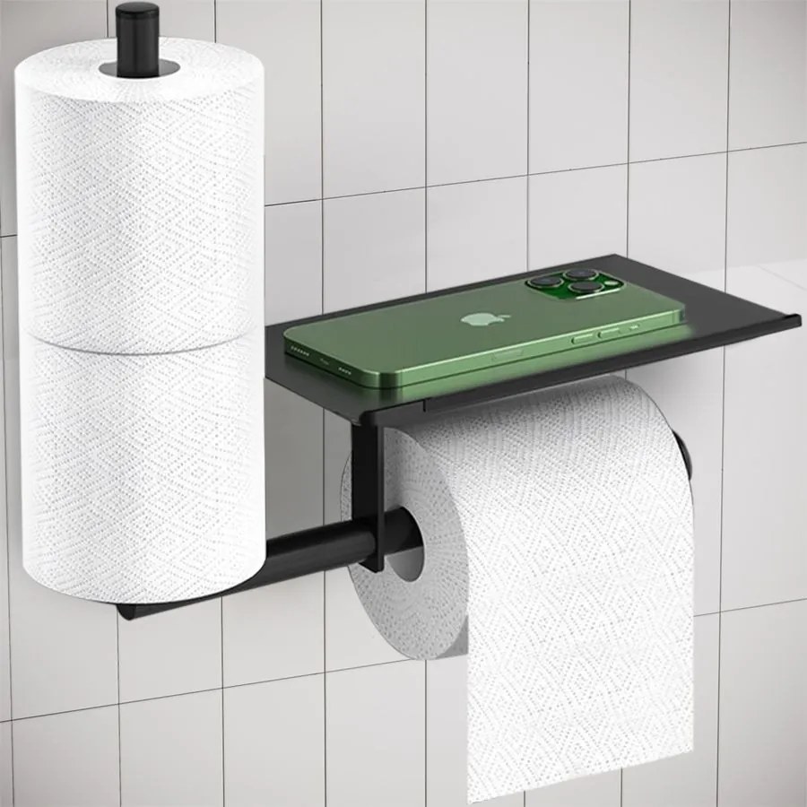 Tutumi, držiak na toaletný papier 322750, čierna matná, REA-07015