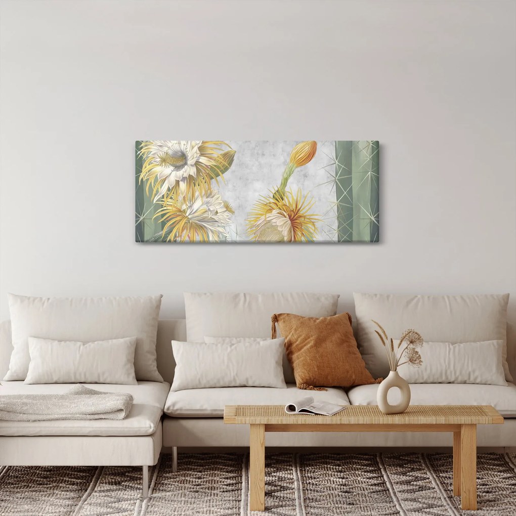 Obraz - Rozkvitnuté kaktusy (120x50 cm)