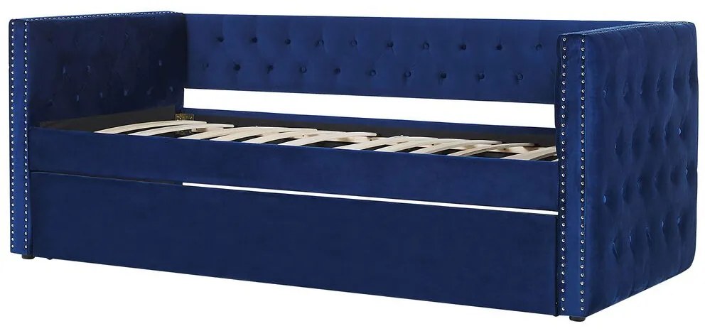 Rozkladacia posteľ 90 cm GENSA (modrá) (s roštom). Vlastná spoľahlivá doprava až k Vám domov. 1023087