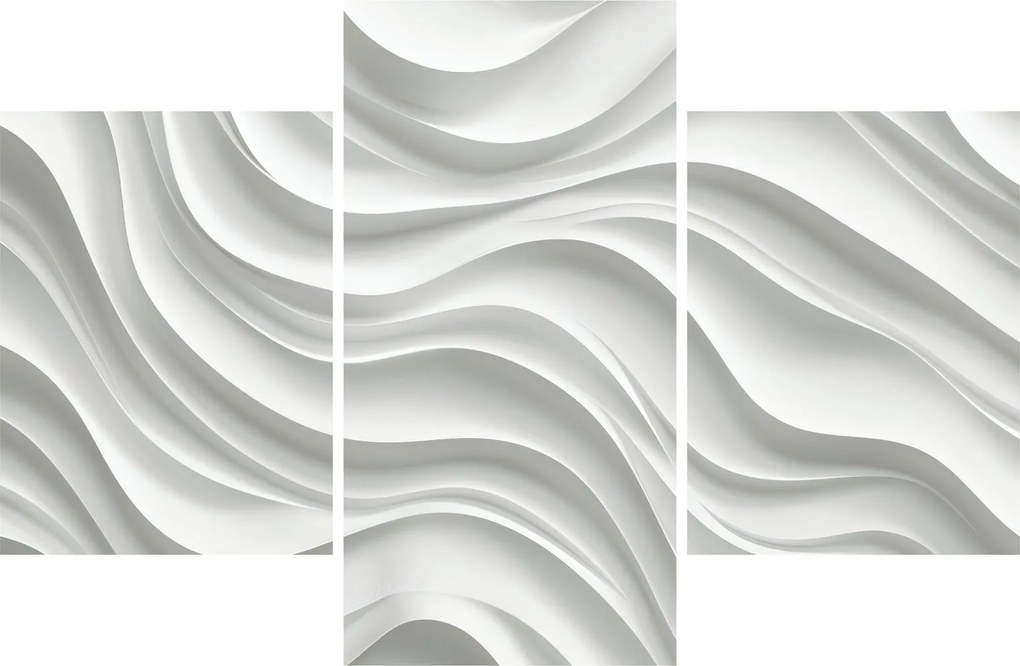 Obraz - 3D biele vlny (90x60 cm)