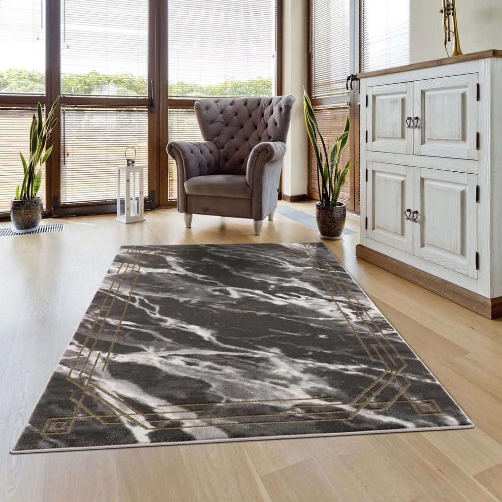 Dekorstudio Moderný koberec NOA - vzor 9297 čierny Rozmer koberca: 80x300cm