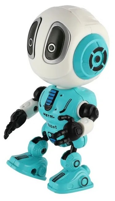 Teddies Robot ECHO opakujúci vety, 12 cm, kov, so zvukom a svetlom