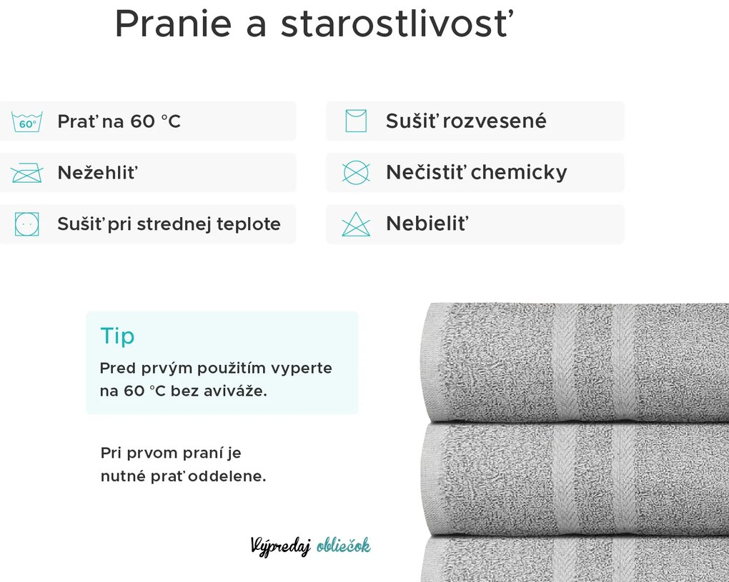 Uterák BASIC ORNAMENT 50 x 80 cm svetlosivý, 100% bavlna