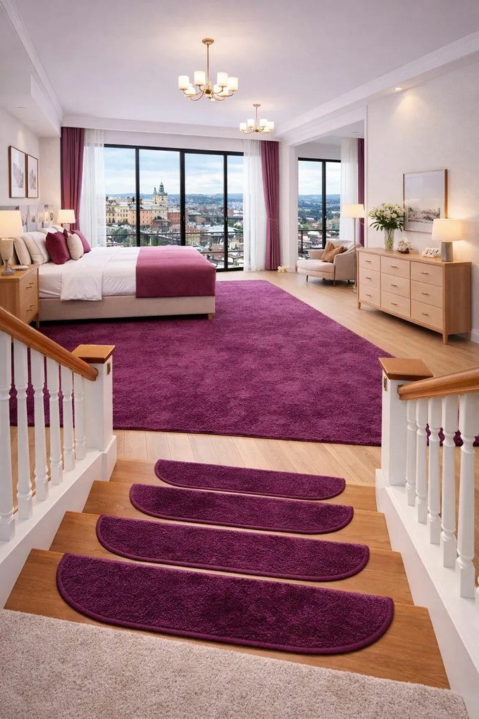 Nášľapy na schody Eton fialovy polkruh, samolepiaci - 24x65 polkruh (rozmer vrátane ohybu) Vopi