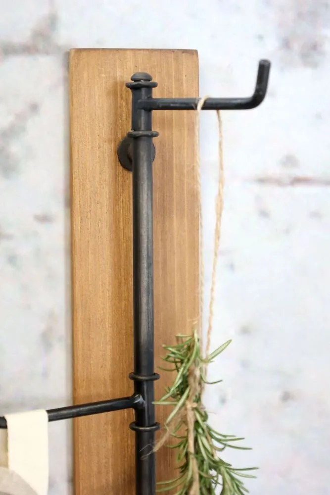 Nástenný vešiak so 4mi háčikmi Mondy - 15*15*50 cm