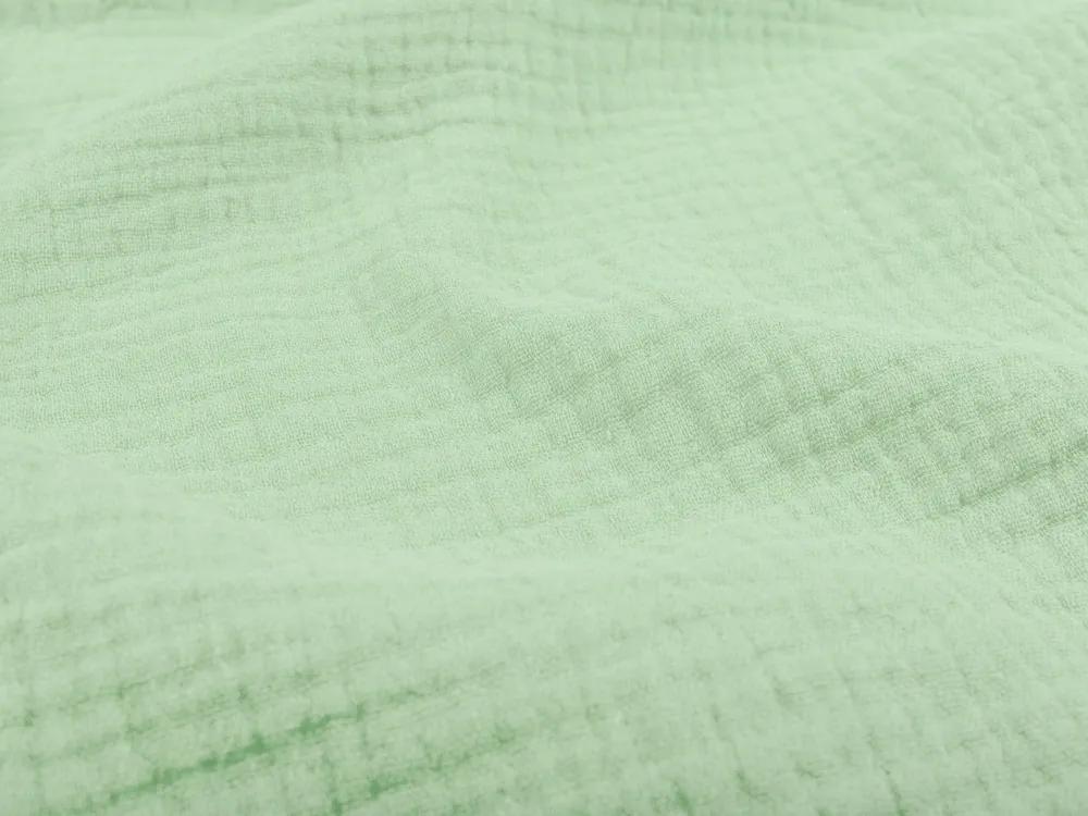 Biante Mušelínové posteľné obliečky Nature MSN-002 Pastelovo zelené Predĺžené 140x220 a 70x90 cm